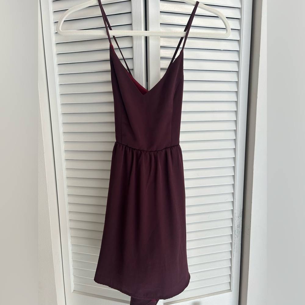 Tobi Strapless Burgundy Dress